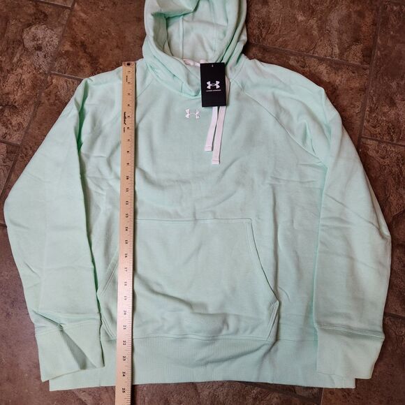 Under Armour Women’s Hoodie Large NWT Turquoise Cotton Blend - Picture 6 of 8